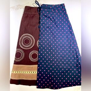 🥳💐2 TALBOTS Petite Skirts, brown, 2P, navy 4P